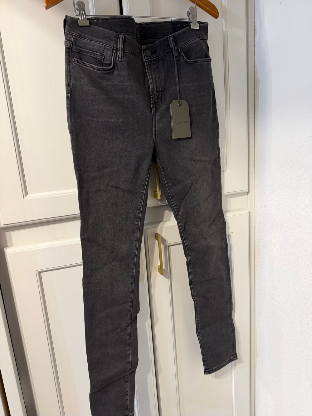 All Saints Women's Charcoal Black Skinny Jeans